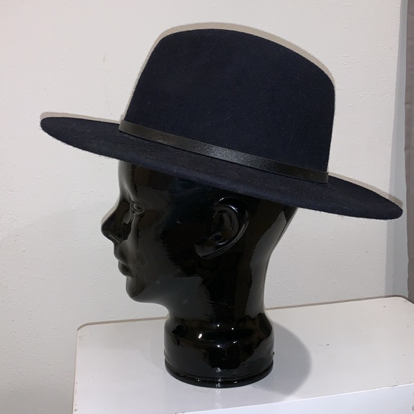 ACE OF SOMETHING OSLO FEDORA 100% AUSTRALIAN WOOL 57cm MEDIUM NAVY BLUE - Picture 3 of 7